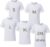 5 PCS Unisex Sublimation Blank T Shirt White Polyester Shirts Crew Neck Short Sleeve for Sublimation T Shirt