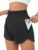 BMJL Women’s Athletic Shorts High Waisted Running Shorts Pocket Sporty Short Gym Elastic Workout Shorts