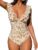 CUPSHE Women’s Ruffled One Piece Swimsuit V Neck Lace Up