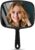 Hand Mirror, Barber Hairdressing Handheld Mirror with Handle for Salon, Square, Black, Medium