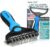 Maxpower Planet Pet Grooming Brush – Double Sided Shedding, Dematting Undercoat Rake for Dogs, Cats – Extra Wide Dog Grooming Brush, Dog Brush for Shedding, Cat Brush, Reduce Shedding by 95%, Blue