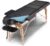 Portable Massage Table Massage Bed Professional SPA Reiki Eyelash Salon Bed, Wooden Frame Height Adjustment & Accessories, Black (3-Section)