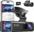 REDTIGER Dash Cam Front Rear, 4K/2.5K Full HD Dash Camera for Cars, Free 32GB Card, Built-in Wi-Fi GPS, 3.16” IPS Screen, Night Vision, 170°Wide Angle, WDR, 24H Parking Mode