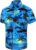 SheLucki Hawaiian Shirt for Men, Unisex Summer Beach Casual Short Sleeve Button Down Shirts, Printed Palmshadow Clothing