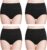 wirarpa Women’s Cotton Underwear High Waisted Ladies Panties Full Coverage Briefs 4 Pack (Regular & Plus Size)